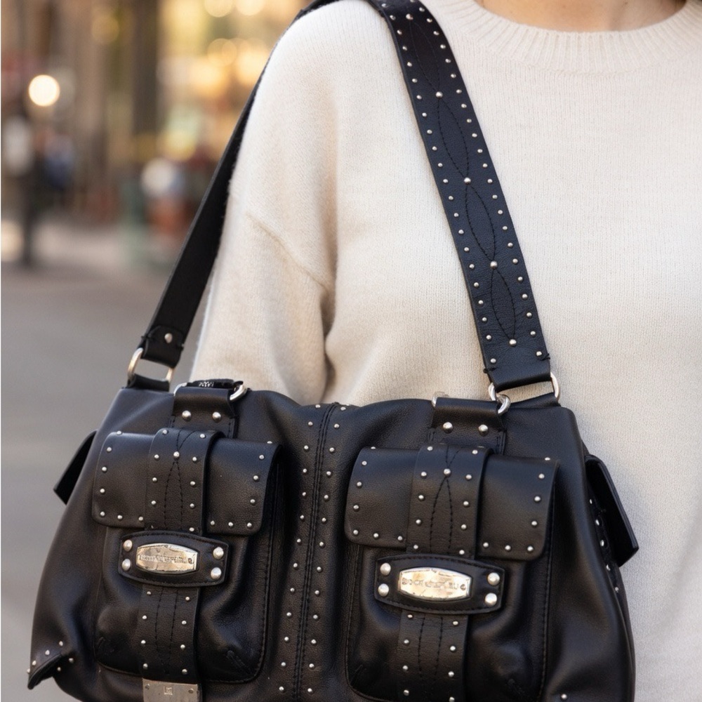 MICHAEL Michael Kors Black Studded Shoulder Bag